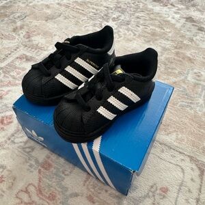 Adidas Black and White Superstar Sneakers